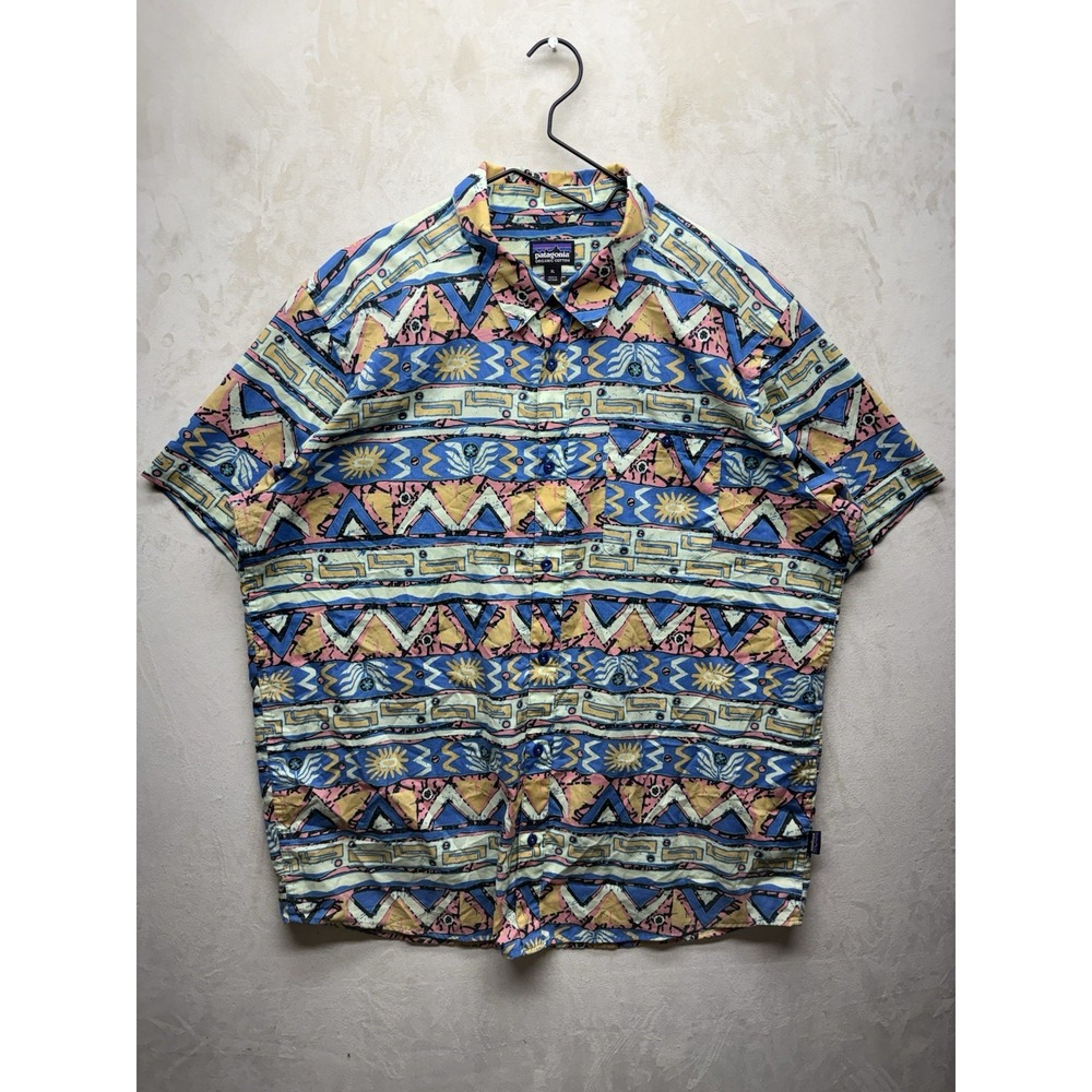 Patagonia Shirt Mens Extra Large Hawaiian Go To Short Sleeve Button Up Aloha